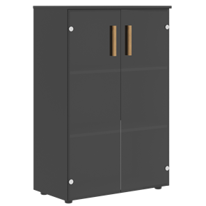 Шкаф со стеклянными средними дверьми FORTA Черный Графит FMC 80.2 (798х404х1197) в Самаре