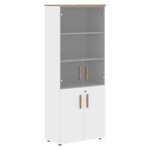 Широкий шкаф высокий FORTA Белый-Дуб Гамильтон FHC 80.2(Z) (798х404х1965) в Тольятти
