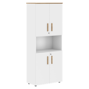 Шкаф с глухими  малыми дверьми FORTA Белый-Дуб Гамильтон FHC 80.4(Z) (798х404х1965) в Самаре