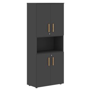 Шкаф  с глухими малыми дверями FORTA Черный Графит  FHC 80.2(Z) (798х404х1965) в Тольятти