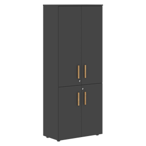 Широкий шкаф высокий FORTA Черный Графит FHC 80.2(Z) (798х404х1965) в Тольятти