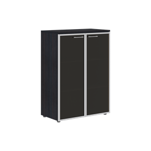 Шкаф средний со стеклянными  дверьми XTEN Дуб Юкон XMC 85.7 (850х410х1165) в Сызрани
