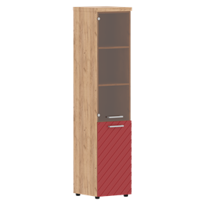 Шкаф-стеллаж TORR LUX TLHC 42.2 L колонка комбинированная с топом 435х452х1958 Дуб Бофорд/ Красный в Самаре