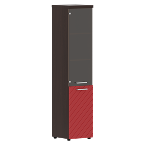 Стеллаж с дверью TORR LUX TLHC 42.2 R колонка комбинированная с топом 435х452х1958 Венге/ Красный в Тольятти