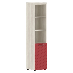 Шкаф-стеллаж TORR LUX TLHC 42.5 R колонка с глухой малой дверью и топом 435х452х1958 Сосна Эдмонт/ Красный в Тольятти