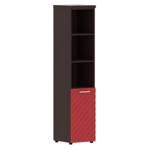 Шкаф-стеллаж TORR LUX TLHC 42.5 R колонка с глухой малой дверью и топом 435х452х1958 Венге/ Красный в Самаре