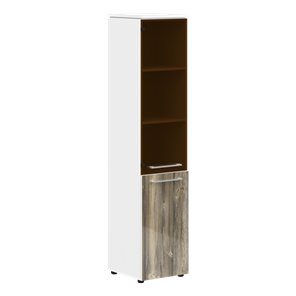 Шкаф колонка комбинированная MORRIS  Дуб Базель/ Белый MHC  42.2 (429х423х1956) в Самаре