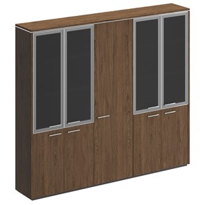 Шкаф комбинированный Velar, дуб табачный, (со стеклом+для одежды узкий+со стеклом) (243х41х212) ВЛ 361 в Самаре