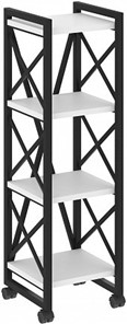 Стеллаж подкатной Loft VR.L-MST.K-4.4, Белый/Черный металл в Самаре