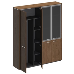 Шкаф комбинированный Velar, дуб табачный, (для одежды+со стеклом) (183х41х212) ВЛ 359 в Самаре