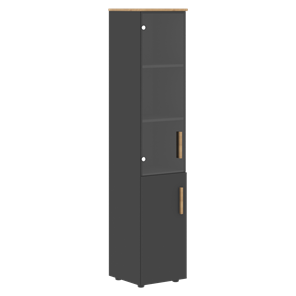 Высокий шкаф колонна с глухой дверью FORTA Графит-Дуб Гамильтон  FHC 40.2 (L/R) (399х404х1965) в Тольятти