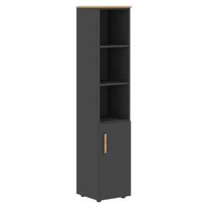 Шкаф колонна высокий с глухой малой дверью правой FORTA Графит-Дуб Гамильтон  FHC 40.5 (R) (399х404х1965) в Самаре