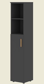 Шкаф колонна высокий с глухой средней дверью левой FORTA Черный Графит  FHC 40.6 (L) (399х404х1965) в Тольятти - предосмотр