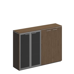 Шкаф для документов комбинированный Velar, дуб табачный, (стекло+закрытый) (183х41х132) ВЛ 322 в Тольятти