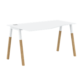 Письменный стол левый FORTA Белый-Белый-Бук  FCT 1367 (L) (1380х900(670)х733) в Самаре
