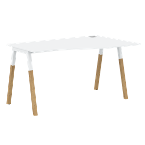Письменный стол правый FORTA Белый-Белый-Бук  FCT 1367 (R) (1380х900(670)х733) в Сызрани