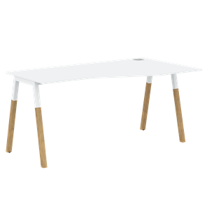 Письменный стол правый FORTA Белый-Белый-Бук  FCT 1567  (R) (1580х900(670)х733) в Самаре - предосмотр