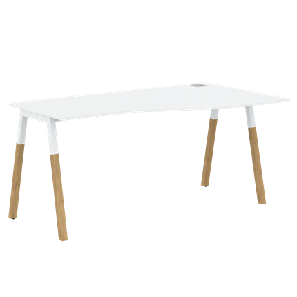 Письменный стол правый FORTA Белый-Белый-Бук  FCT 1567  (R) (1580х900(670)х733) в Тольятти - изображение