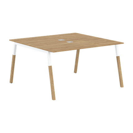 Переговорный стол FORTA Дуб Гамильтон-Белый-Бук  FWST 1313 (1380x1346x733) в Самаре - изображение