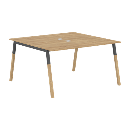 Переговорный стол FORTA Дуб Гамильтон-Черный графит-Бук FWST 1313 (1380x1346x733) в Самаре - изображение