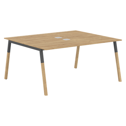 Переговорный стол FORTA Дуб Гамильтон-Черный графит-Бук FWST 1513 (1580x1346x733) в Самаре - изображение