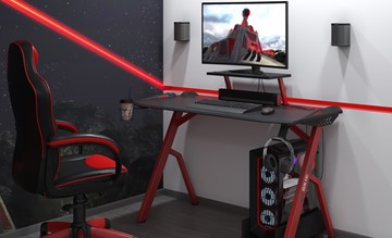Компьютерный стол SKILL CTG-001, (1200х600х750), Черный/ Красный в Самаре - предосмотр 1