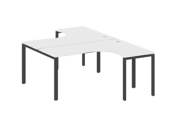 Офисный стол Metal System БП.РАС-СА-2.4 Белый/Антрацит в Самаре - изображение