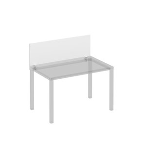 Экран для стола 120 на белом металлокаркасе фронтальный Комфорт КФ, белый премиум (120x45x1.8) К.Б 841 в Тольятти