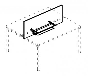 Экран настольный фронтальный для стола 100 с двумя кабель-каналами А4, (125x50x1.8) белый премиум / металлокаркас белый, А4 Б 847 БП в Тольятти