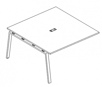 Секция стола для переговоров с каркасом TRE А4, (120x124x75) белый премиум / металлокаркас белый, А4 Б3 131-1 БП в Тольятти