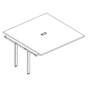 Секция стола для переговоров с каркасом TRE А4, (120x144x75) белый премиум / металлокаркас белый, А4 Б3 134-1 БП в Тольятти