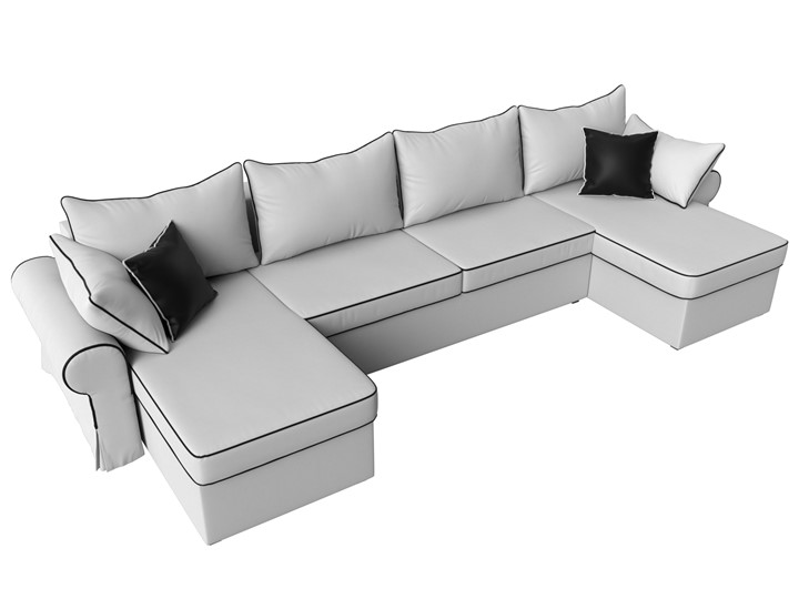 Большой П-образный диван Элис, Белый (экокожа) в Тольятти - изображение 6