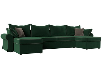 Большой П-образный диван Элис, Зеленый (велюр) в Самаре