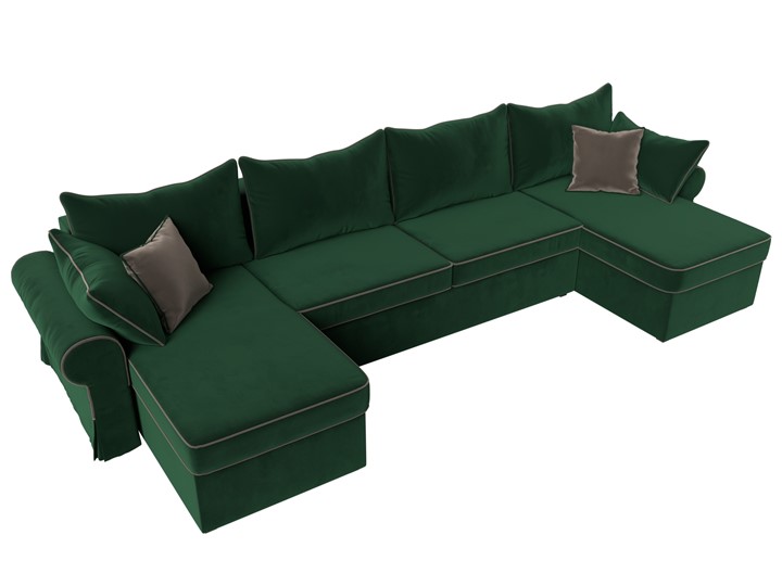 Большой П-образный диван Элис, Зеленый (велюр) в Самаре - изображение 6