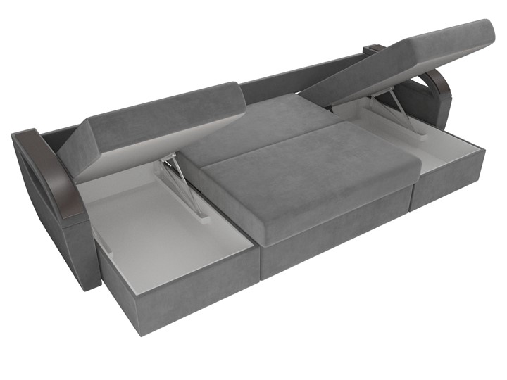 Большой П-образный диван Форсайт, Серый (велюр) в Самаре - изображение 6