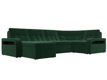 П-образный диван Лига-035, Зеленый (велюр) в Тольятти