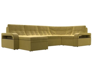 П-образный диван Лига-035, Желтый (Микровельвет) в Самаре