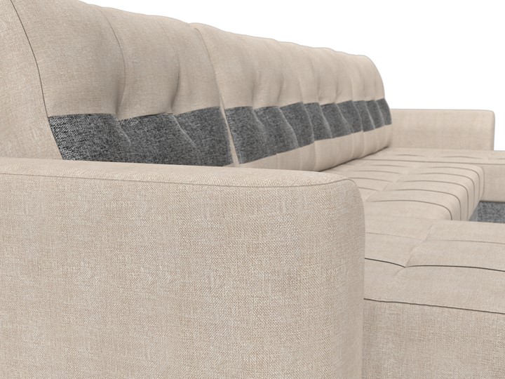 П-образный диван Честер, Бежевый/серый (рогожка) в Самаре - изображение 3