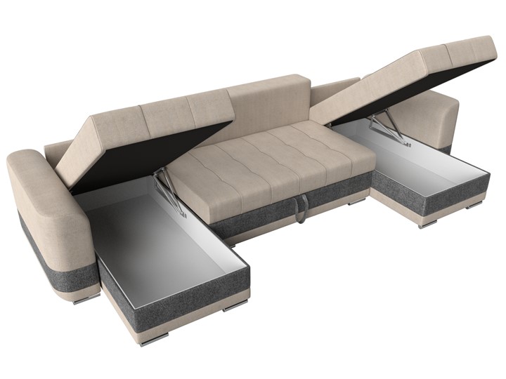 П-образный диван Честер, Бежевый/серый (рогожка) в Самаре - изображение 5