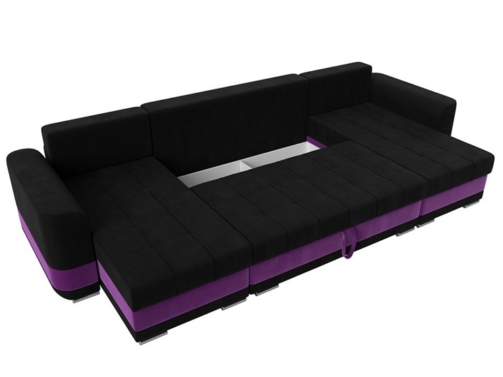П-образный диван Честер, Черный/фиолетовый (вельвет) в Самаре - изображение 6