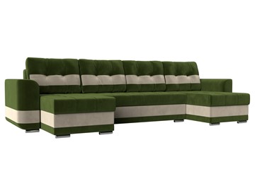 П-образный диван Честер, Зеленый/бежевый (вельвет) в Самаре