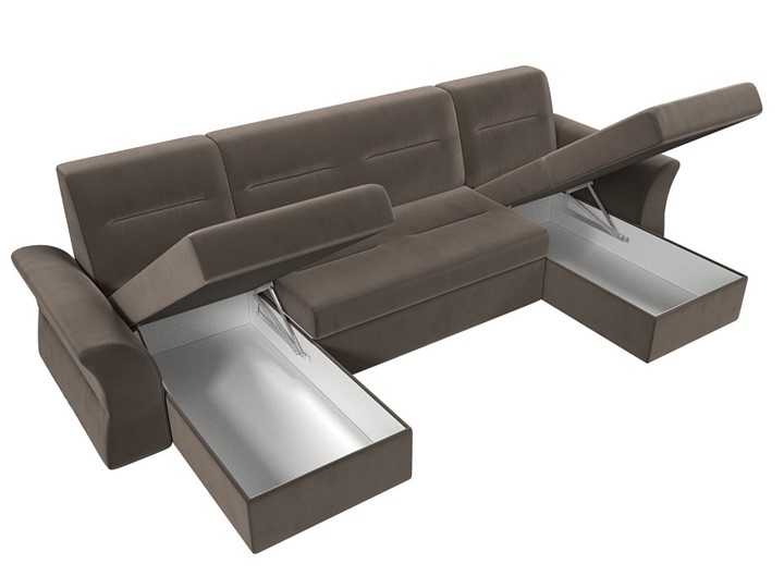 Большой П-образный диван Клайд, Коричневый (Велюр) в Самаре - изображение 2