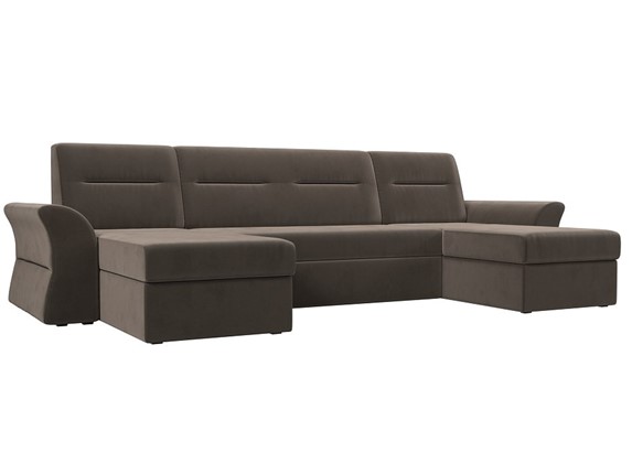 Большой П-образный диван Клайд, Коричневый (Велюр) в Самаре - изображение