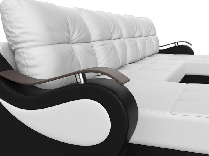П-образный диван Меркурий П, Белый/черный (экокожа) в Тольятти - изображение 3