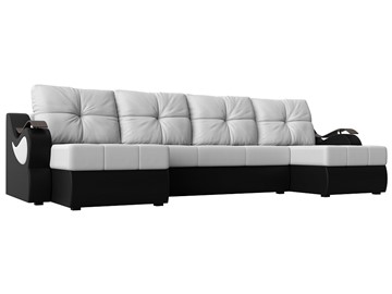 П-образный диван Меркурий П, Белый/черный (экокожа) в Самаре