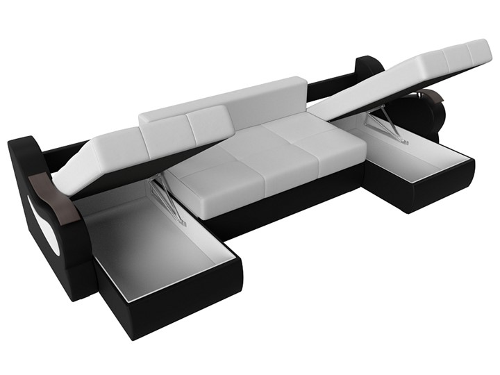 П-образный диван Меркурий П, Белый/черный (экокожа) в Самаре - изображение 6
