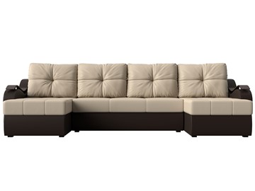 П-образный диван Меркурий П, Бежевый/коричневый (экокожа) в Самаре - предосмотр 1