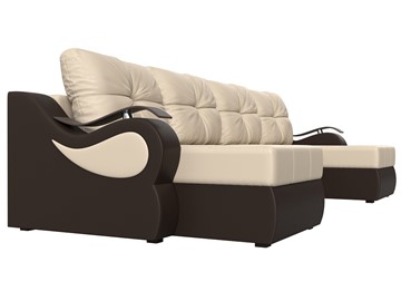 П-образный диван Меркурий П, Бежевый/коричневый (экокожа) в Самаре - предосмотр 2