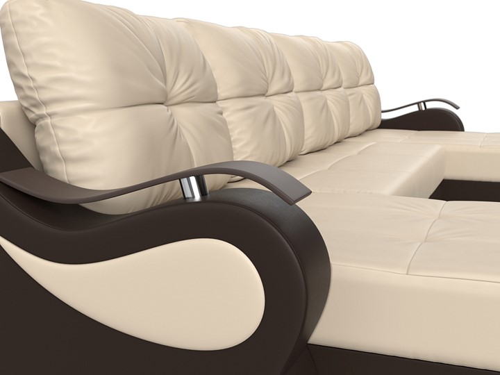 П-образный диван Меркурий П, Бежевый/коричневый (экокожа) в Самаре - изображение 3