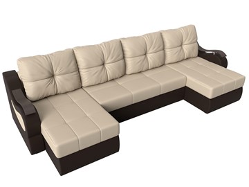 П-образный диван Меркурий П, Бежевый/коричневый (экокожа) в Самаре - предосмотр 4